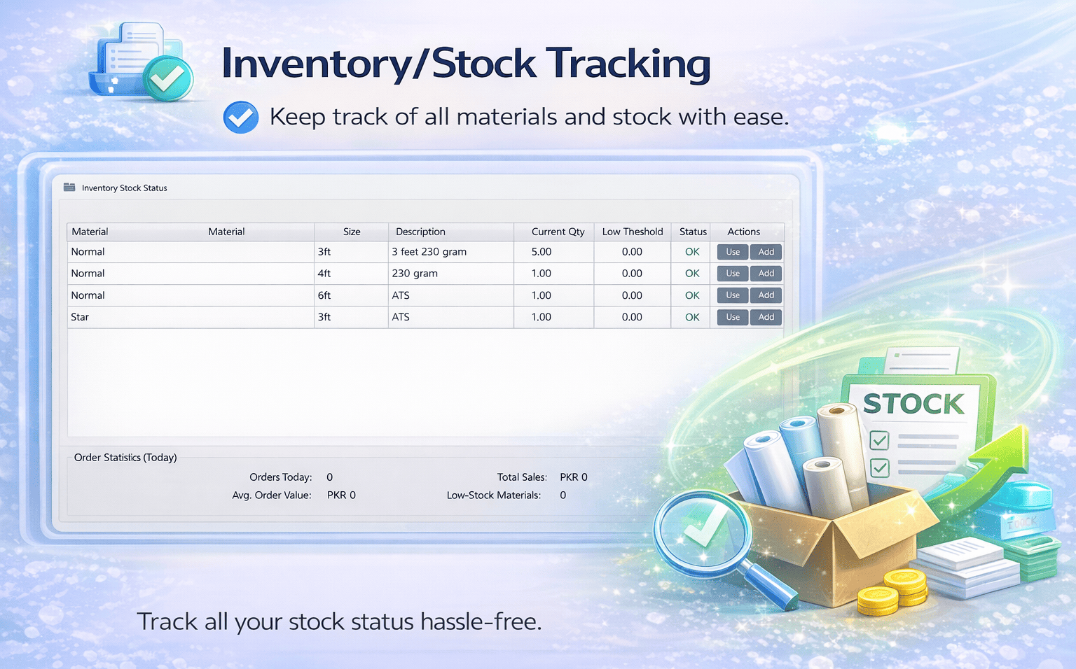 Inventory low stock view